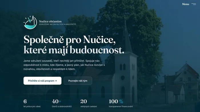 Nučice občanům — web sdružení nezávislých kandidátů